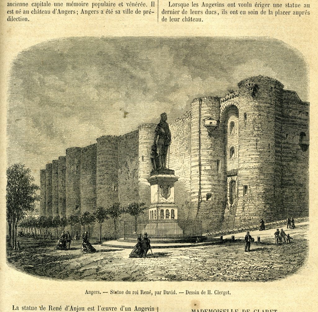 An old illustration of Chateau d’Angers 