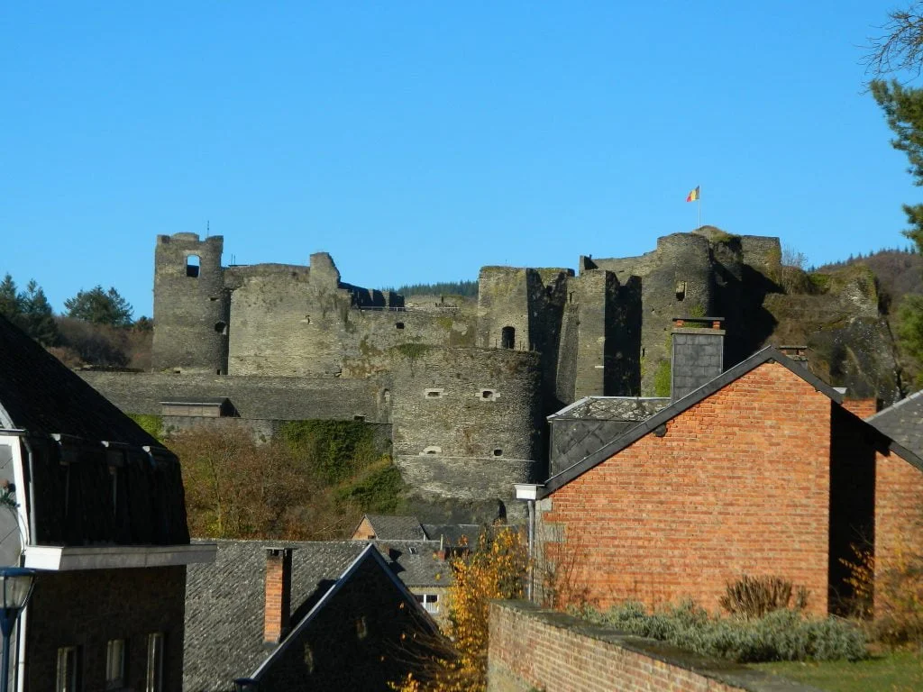 The view of La Roche-en-Ardenne Castle from afar.