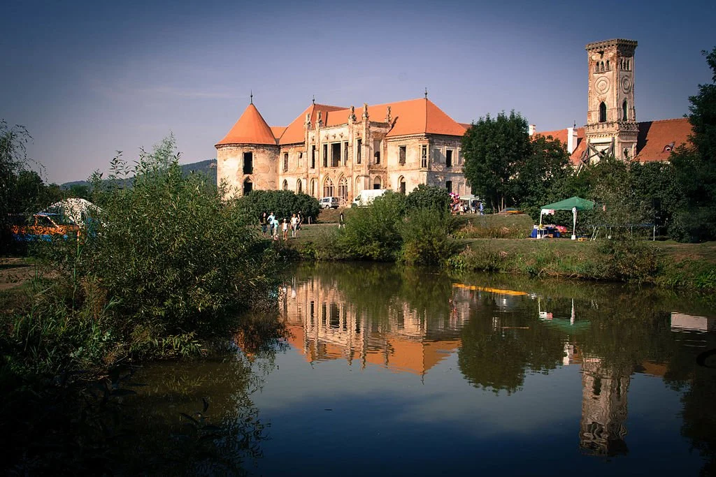 The view of Banffy Castle from across the river.