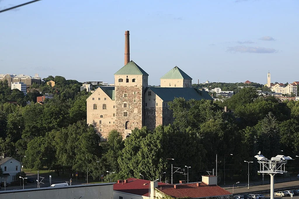 The view of Turku Castle from afar.