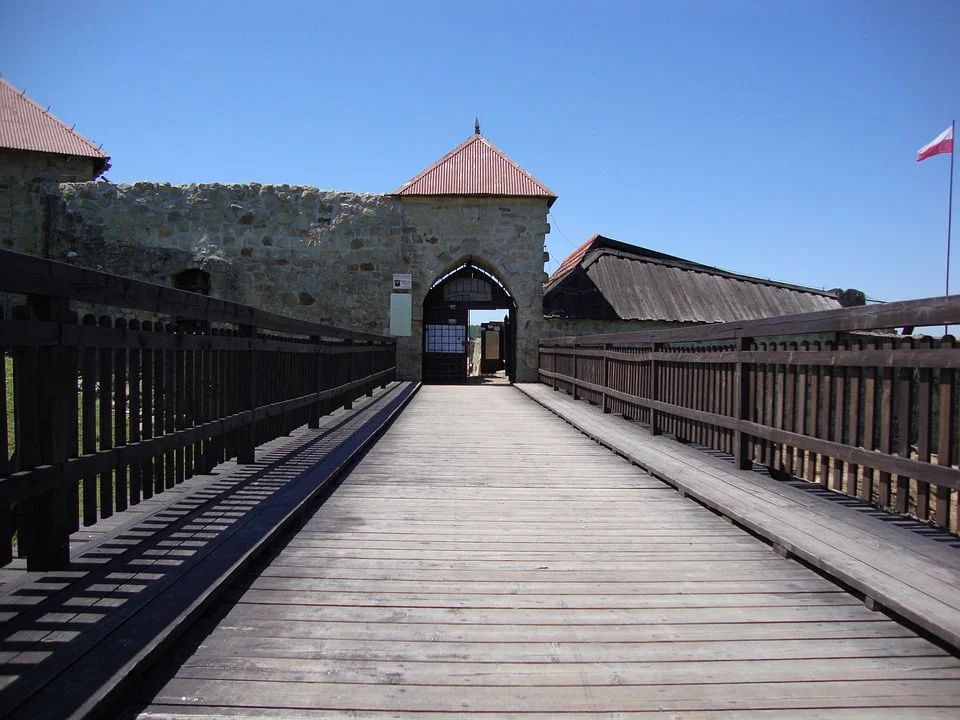 The entrance bridge to Dobczyce Castle.