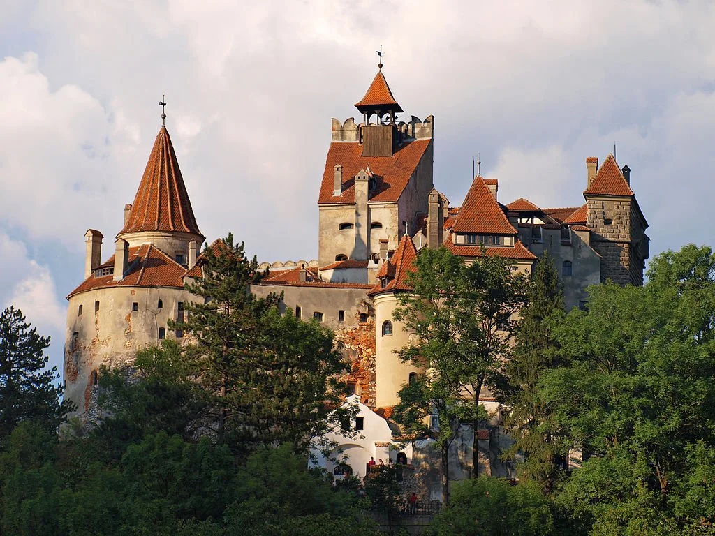 The eerie Gothic silhouette of Bran Castle.