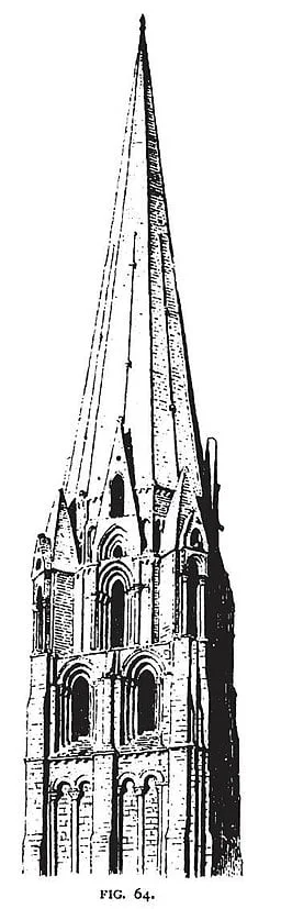 A sketch of a Gothic-style spire.