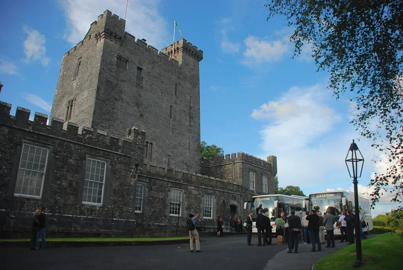 Visiting tourists at Knappogue Castle.